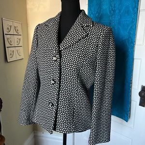 Austin Reed virgin wool boucle black and white abstract blazer size 8